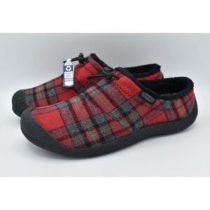 Keen Womens Size 7 Howser III Slide Red Plaid Steel Grey Slip On Shoes